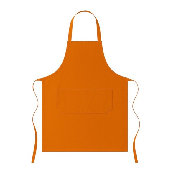 Orange Adjustable Apron with Pockets – Unisex Polyester Apron for Cooking, Craft - Picture 1 of 7